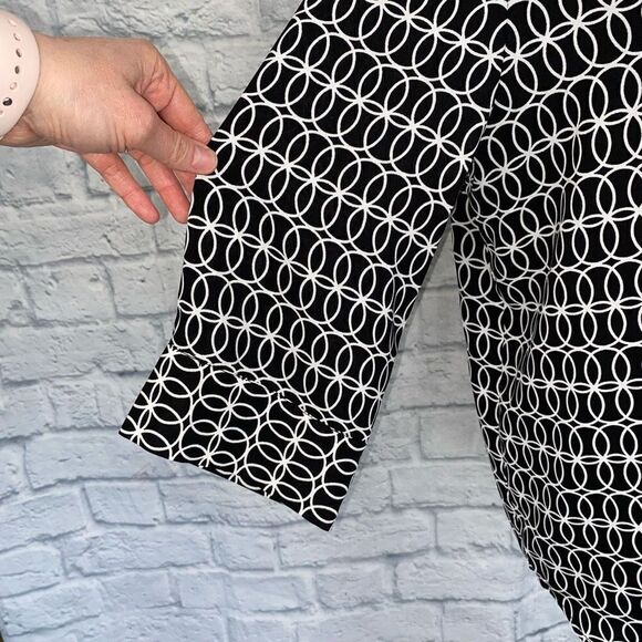 Blair button down 3/4 sleeve print top black & white sz medium women - Picture 3 of 10